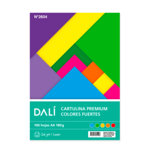 Cartulina Colores Fuertes A4 x100 Dali