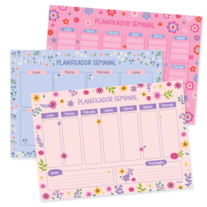 Planificador Semanal Flores x3 Dali
