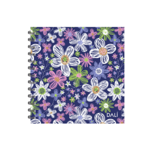 Cuaderno Espiral Cuadrado Flores Grandes 80 Hojas Dali