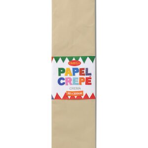 Paquete c/10 Pliegos de Papel Crepé Omega.50x200cm Crema-701